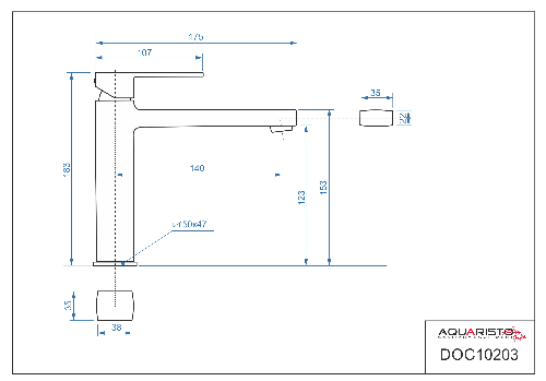 Docks DOC10203 umývadlová batéria s predĺženým ramenom